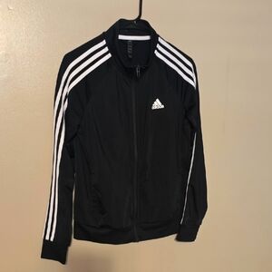 Adidas 3 Stripe Jacket Black Size Womens M Slim‎ Warm-Up Essentials Track Jacket